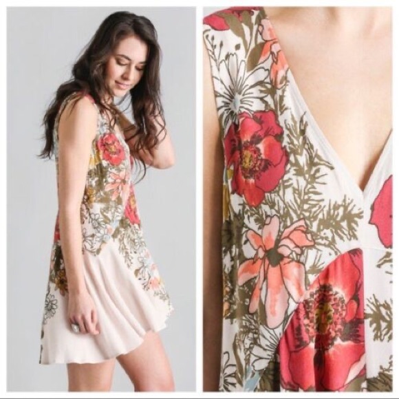 NWOT Free People “Backyard Party” Floral High Low Tunic Dress Size S - Picture 3 of 16